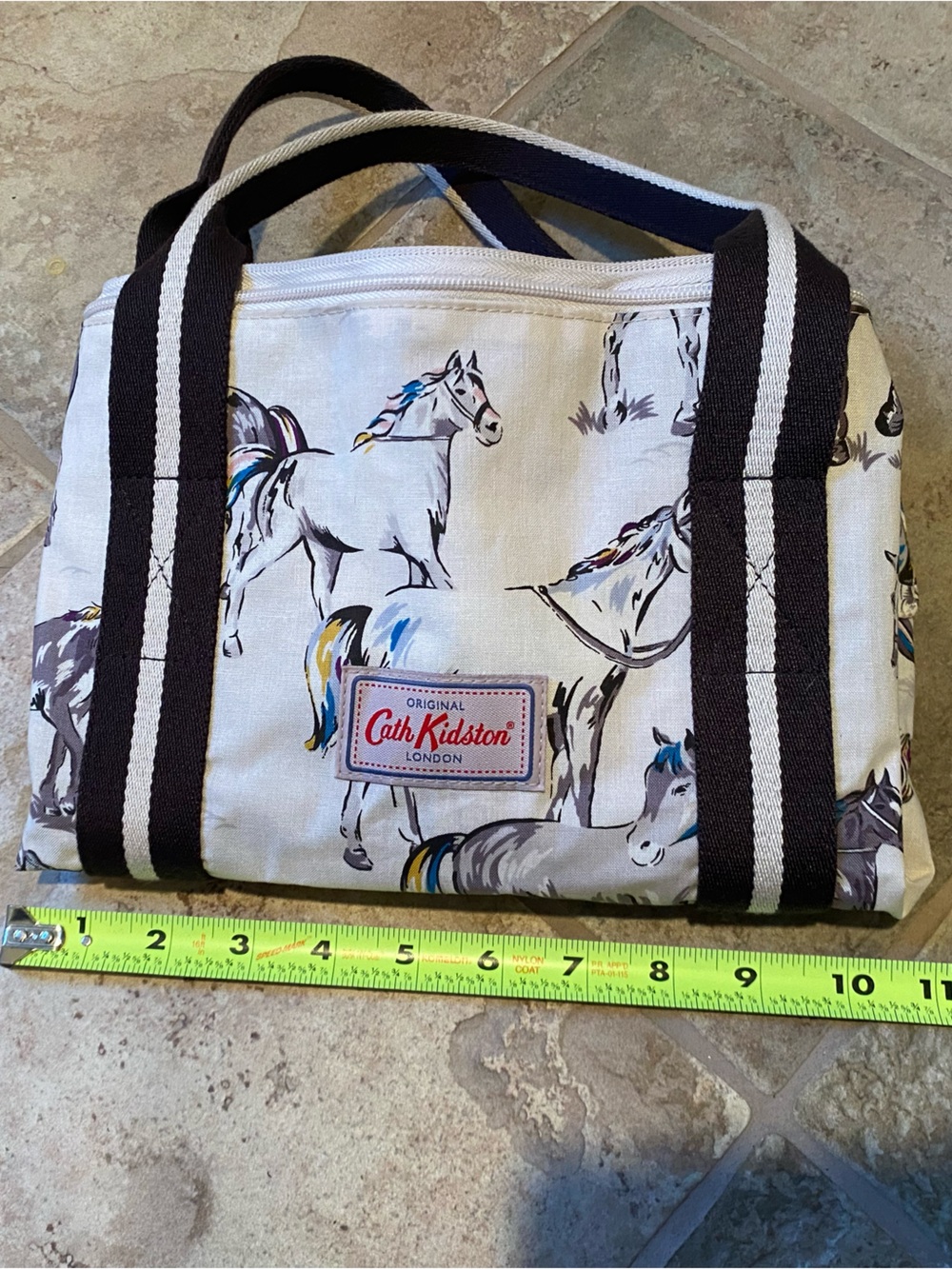 Cath Kidston Large Tote with Horse Print with Striped Handles. - Picture 16 of 16